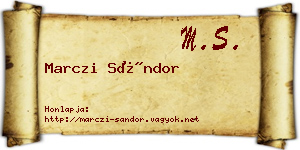 Marczi Sándor névjegykártya